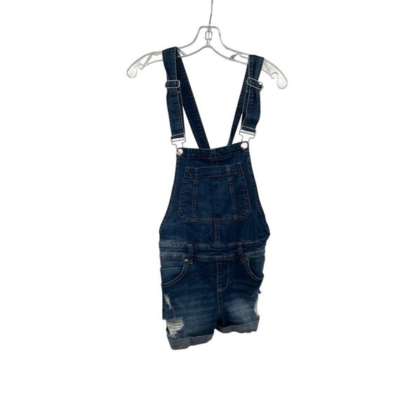 Dollhouse Womens Denim Short Overalls Blue Size 5 - Picture 1 of 9